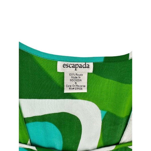 Escapada Asymmetrical Tunic Top Womens Size Small Sleeveless Tank Groovy Green - Picture 9 of 10